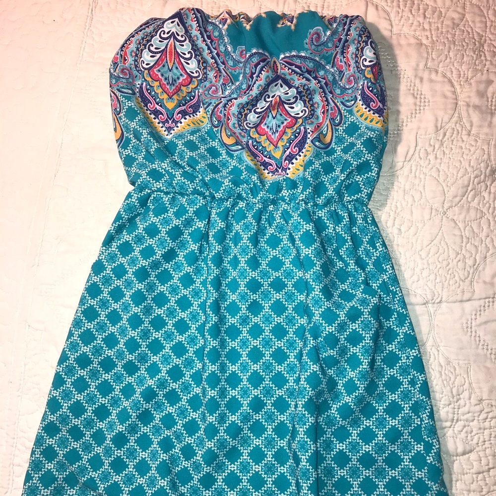 Blue short summer dress